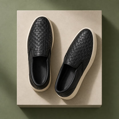 Harlow Leather Weave Loafers (1:1, image 23)
