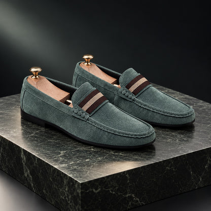 Merivale Striped Band Faux Suede Loafers (1:1, image 1)