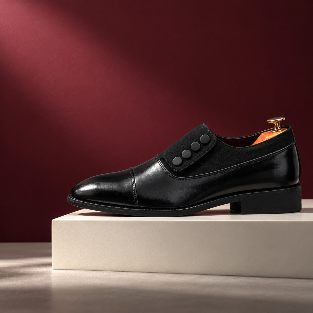 Montclair Button Detail Cap Toe Loafers (1:1, image 2)