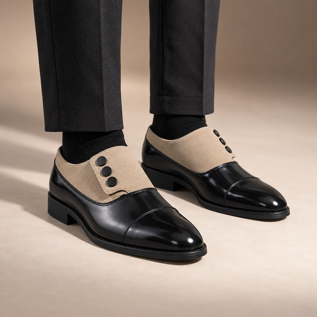 Montclair Button Detail Cap Toe Loafers (1:1, image 5)