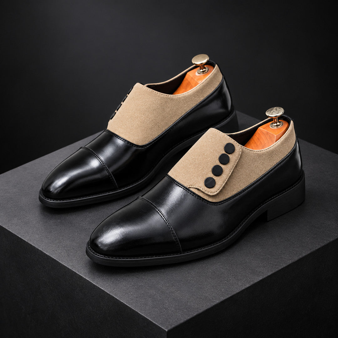Montclair Button Detail Cap Toe Loafers (1:1, image 9)
