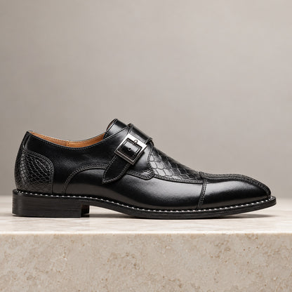 Ravenscourt Textured Panel Monk Strap Shoes (1:1, image 6)