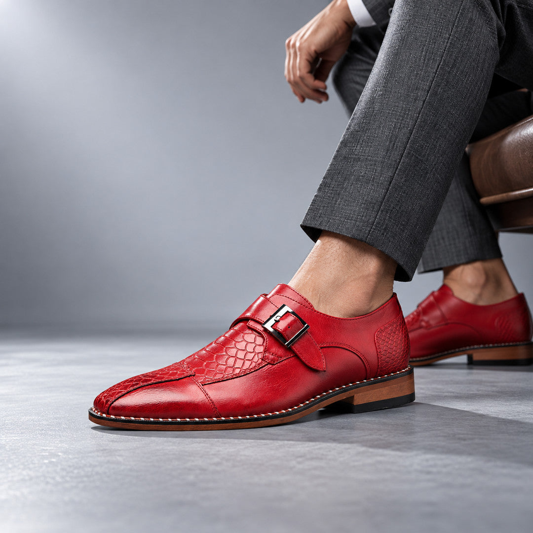 Ravenscourt Textured Panel Monk Strap Shoes (1:1, image 10)