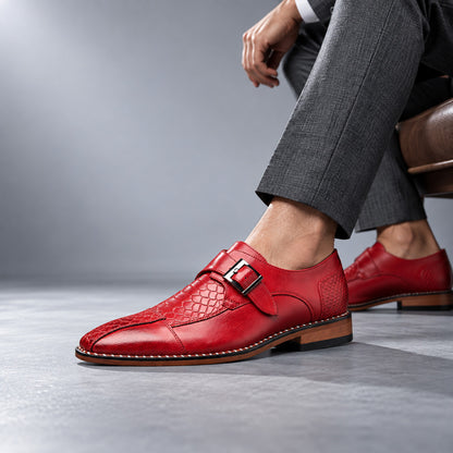 Ravenscourt Textured Panel Monk Strap Shoes (1:1, image 10)