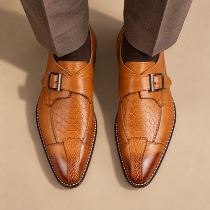 Ravenscourt Textured Panel Monk Strap Shoes (1:1, image 11)