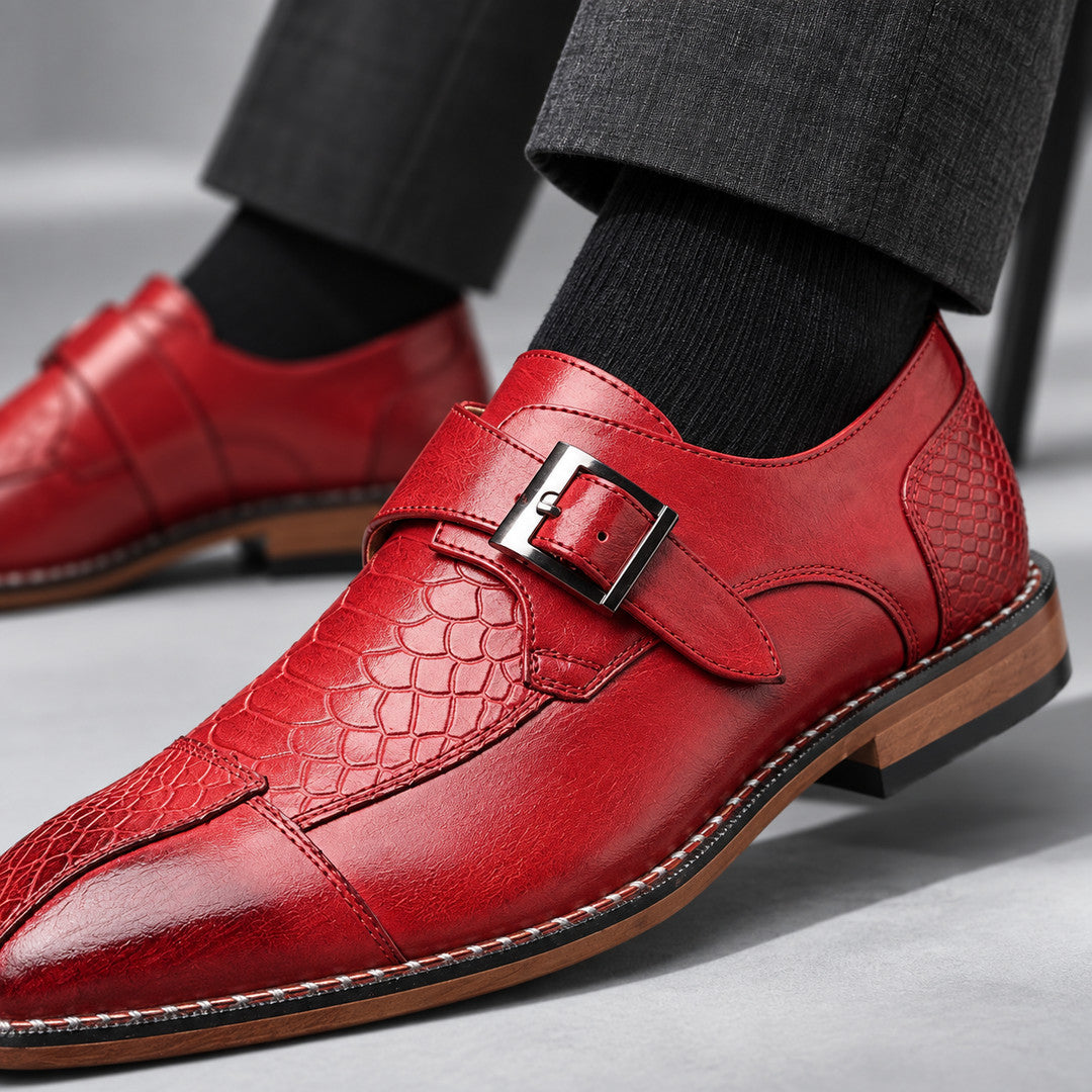 Ravenscourt Textured Panel Monk Strap Shoes (1:1, image 12)