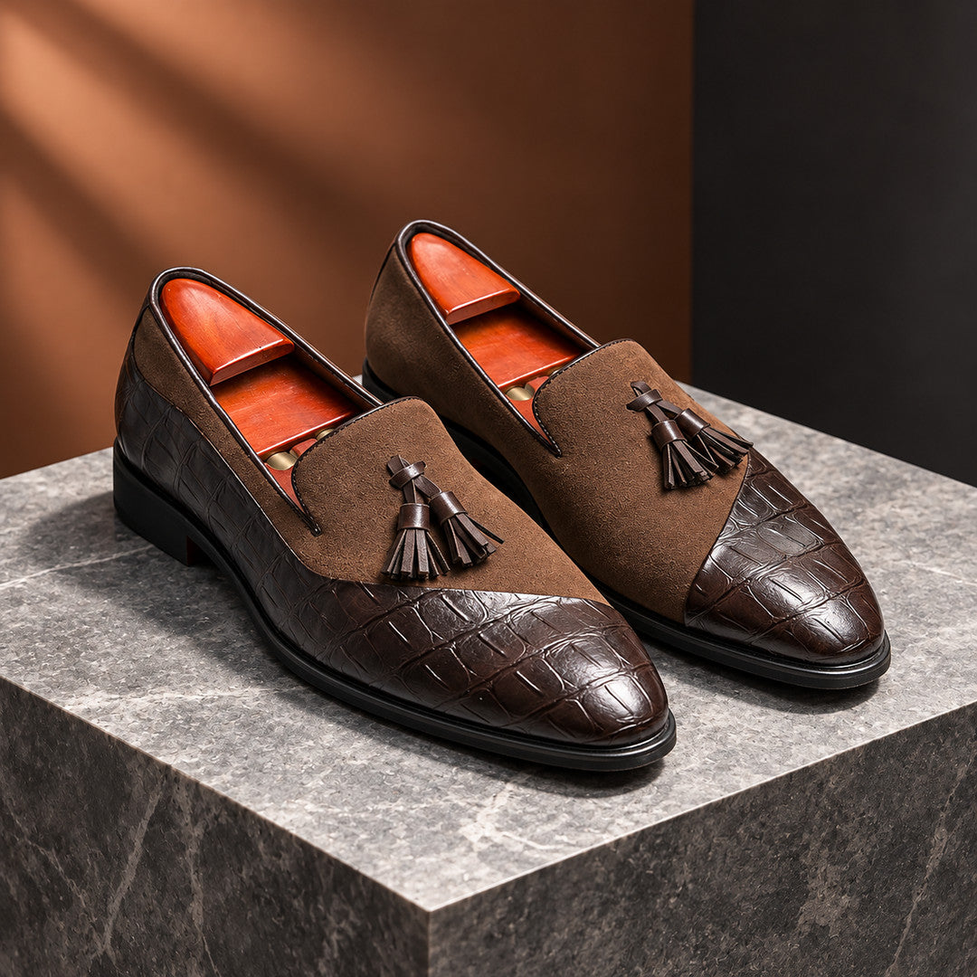 Stansfield Croc-Effect Tassel Loafers (1:1, image 1)
