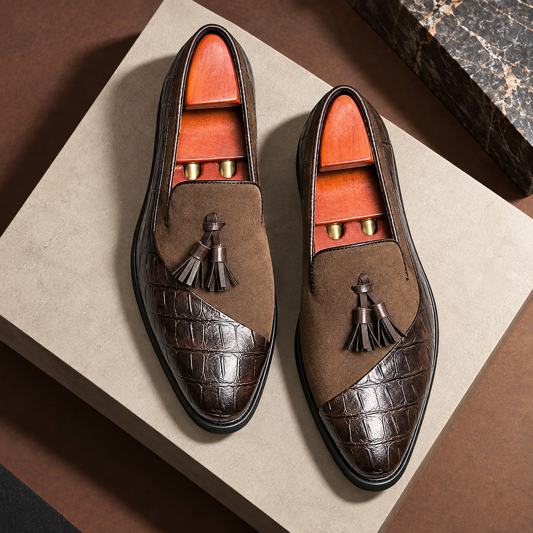 Stansfield Croc-Effect Tassel Loafers (1:1, image 3)