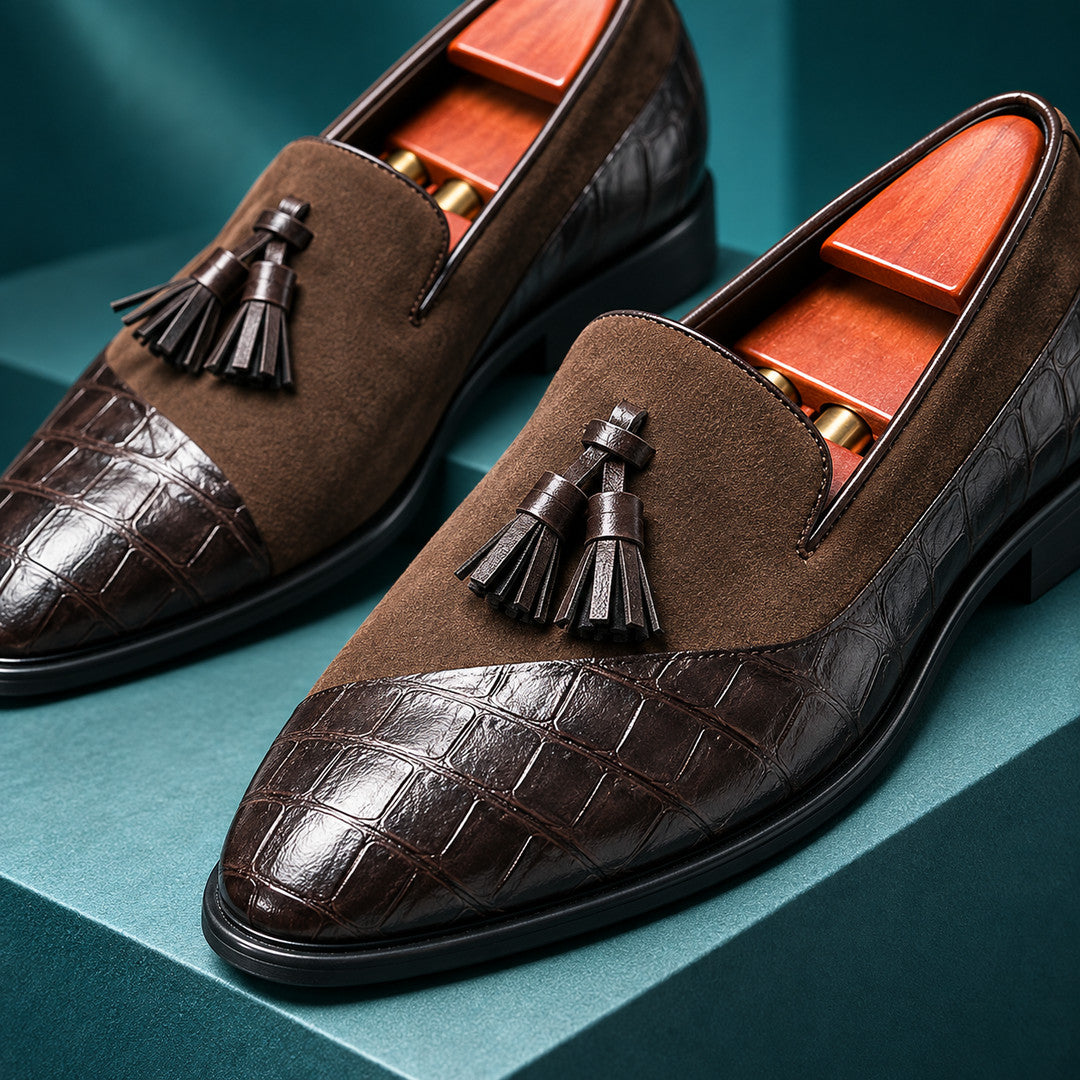 Stansfield Croc-Effect Tassel Loafers (1:1, image 4)