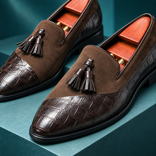 Stansfield Croc-Effect Tassel Loafers (1:1, image 4)
