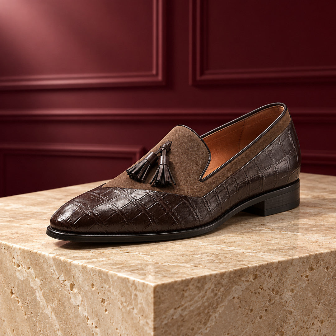 Stansfield Croc-Effect Tassel Loafers (1:1, image 10)