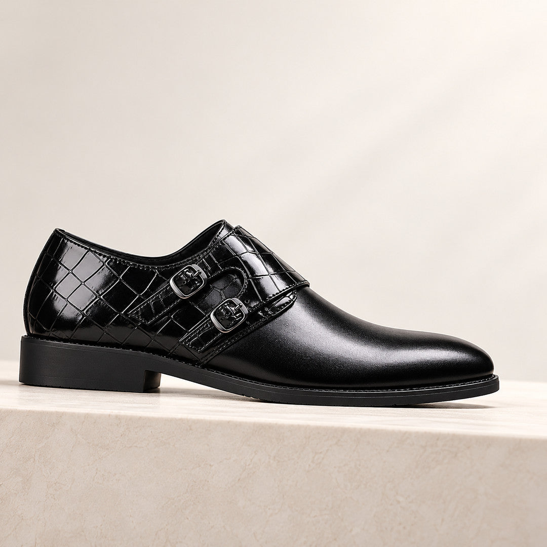 Vallencourt Croc-Effect Panel Double Monk Shoes (1:1, image 6)