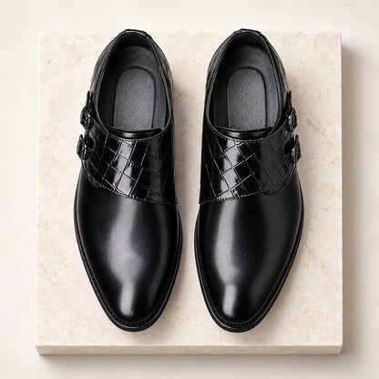 Vallencourt Croc-Effect Panel Double Monk Shoes (1:1, image 7)