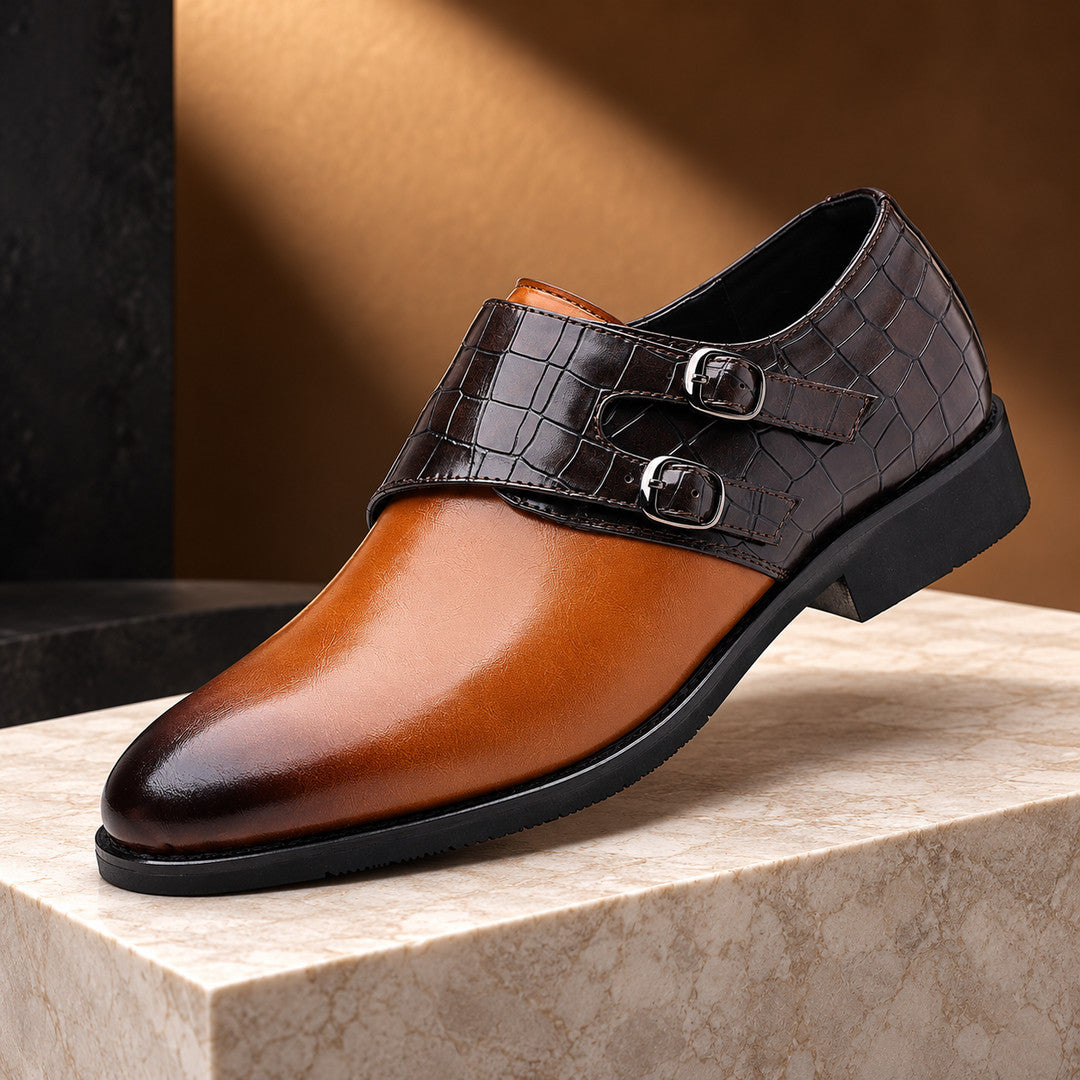 Vallencourt Croc-Effect Panel Double Monk Shoes (1:1, image 15)
