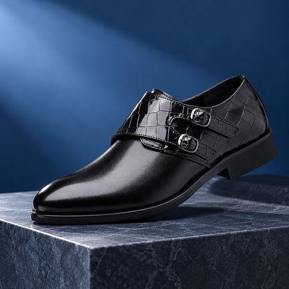 Vallencourt Croc-Effect Panel Double Monk Shoes (1:1, image 16)