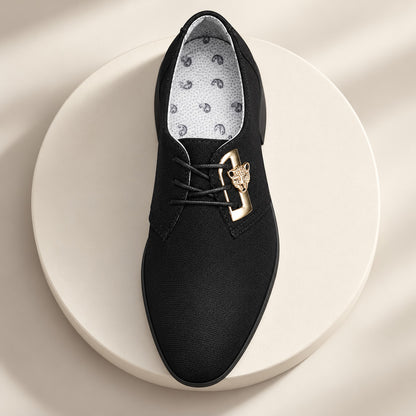 Villeroy Gold-Tone Emblem Canvas Dress Shoes (1:1, image 3)