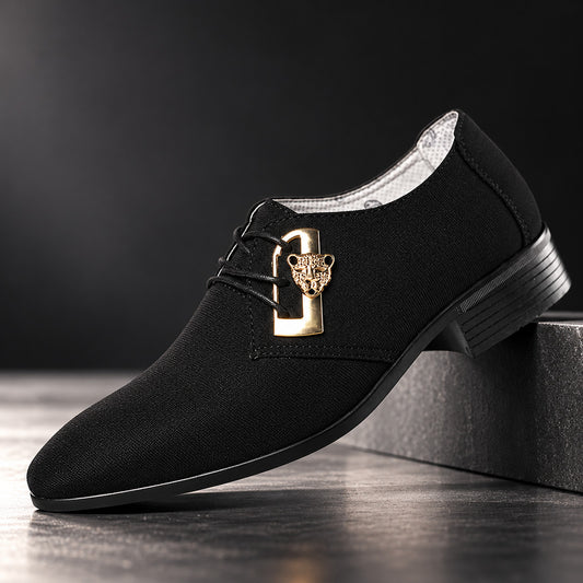 Villeroy Gold-Tone Emblem Canvas Dress Shoes (1:1, image 6)