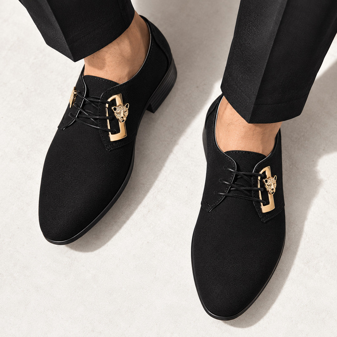 Villeroy Gold-Tone Emblem Canvas Dress Shoes (1:1, image 9)